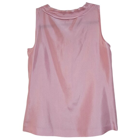 Silk J.Crew Women's Pastel Pink Ruffle Blouse Easter Spring top size 2 - Picture 2 of 12